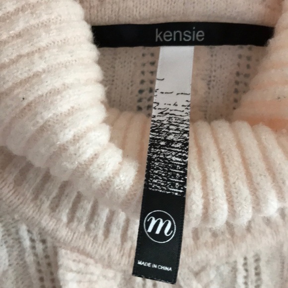 KENSIE Pink Turtleneck Frill Sweater - Picture 6 of 7
